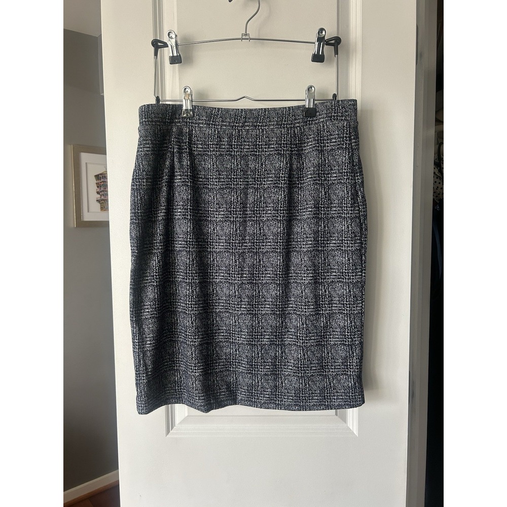 41 Hawthorn Kora Knit Jacquard Stretchy Pull On Pencil Skirt Navy Size Large